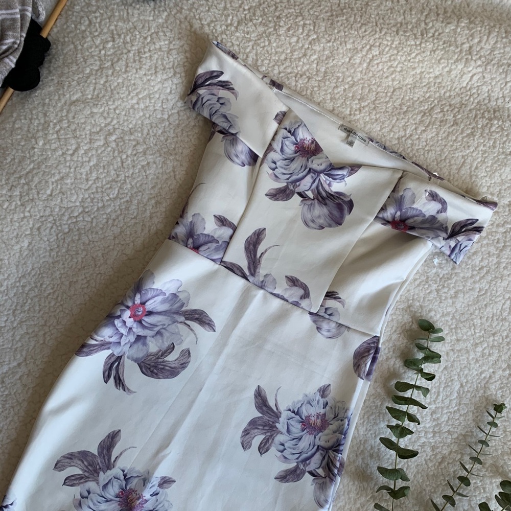 Floral mini off the shoulder dress